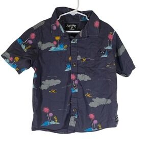 Billabong x Dr. Seuss Lorax Island Short‎ Sleeve Boys Shirt  7 XL Charcoal/Navy